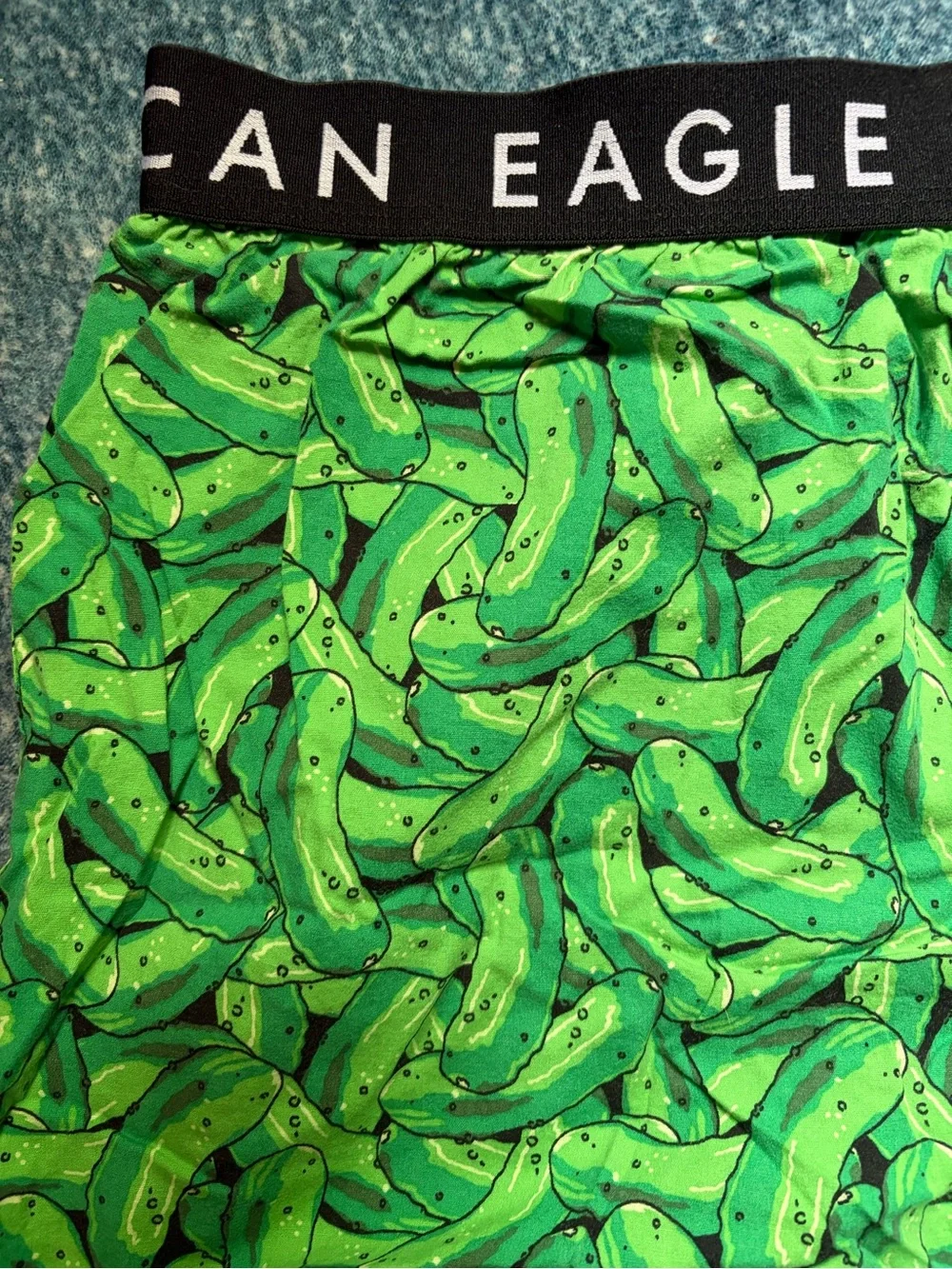 American Eagle Outfitters Green Pickle-Pattern Men’s Boxer Shorts
